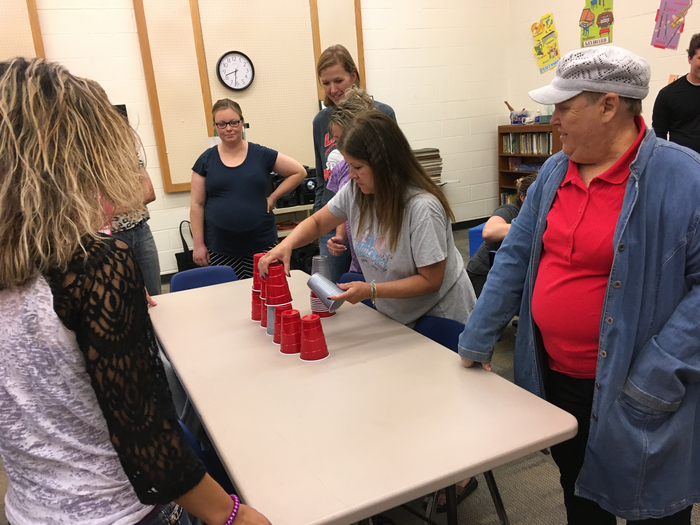 Cup stacking! 