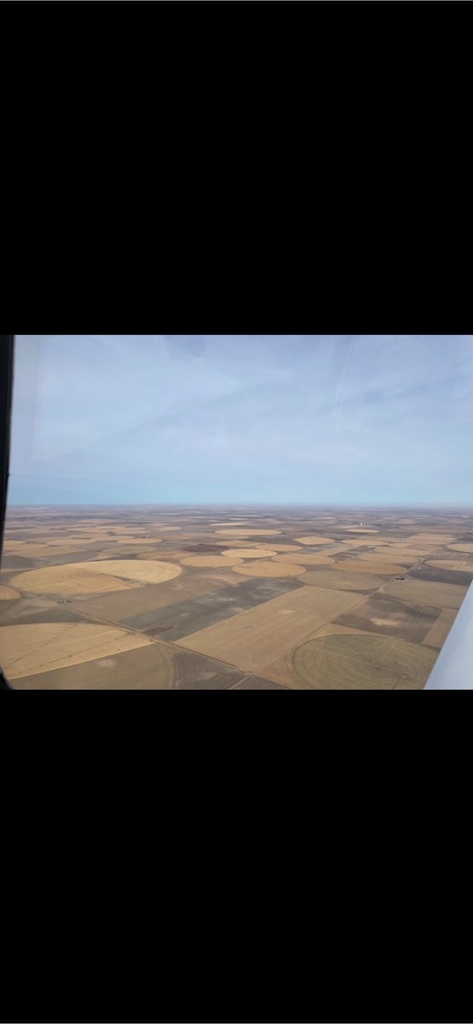 View of southwest Kansas as they flew to the Hugoton air show